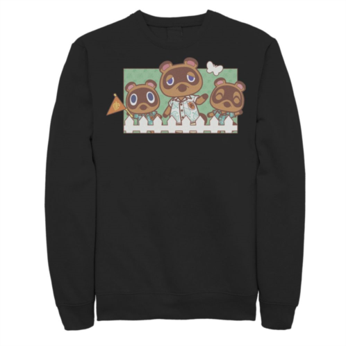 Licensed Character Big & Tall Animal Crossing The Nook Family Waving Fleece Sweatshirt
