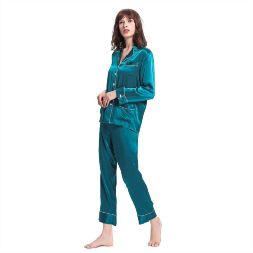LILYSILK 22 Momme Chic Trimmed Silk Pajamas for Women