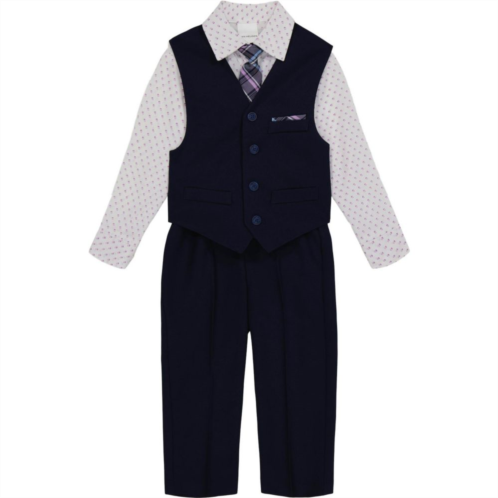 Baby Boy Van Heusen 4-piece Birdseye Vest, Shirt, Tie & Pants Set