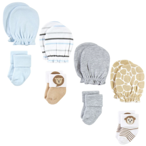 Hudson Baby Infant Boy Socks and Mittens Set, Safari Boy