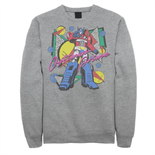 Licensed Character Mens Transformers Optimus Prime 80s Style Background Graphic Fleece