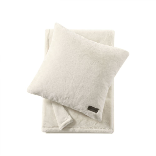 Eddie Bauer Faux Fur Solid Throw Blanket & Pillow 2-Piece Set