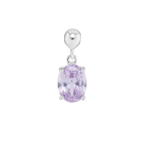 PRIMROSE Sterling Silver Oval Cubic Zirconia Sliding Charm