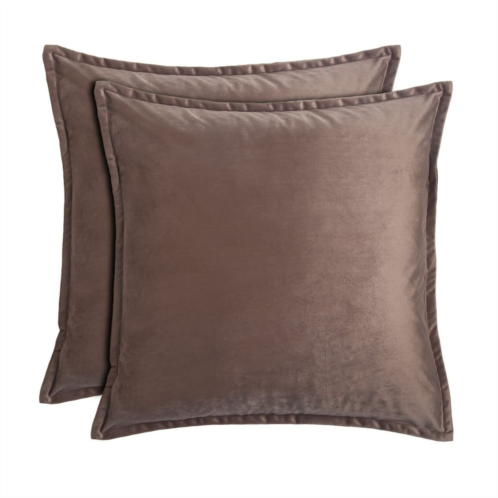Unbranded Taupe Velvet Throw Pillows 2-piece Set