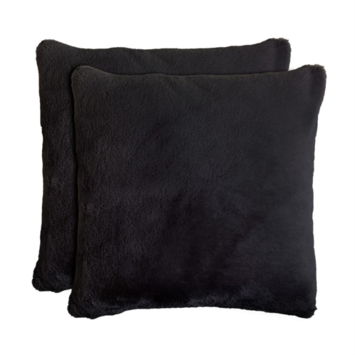 Unbranded Black Faux Fur Throw Pillows 2-piece Set