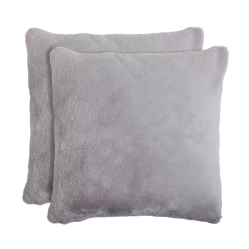 Unbranded Gray Faux Fur Pillows 2-piece Set