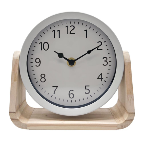 Unbranded Metal & Wood Swivel Clock Table Decor
