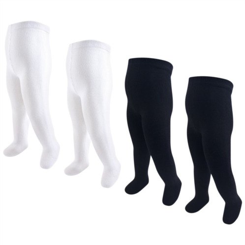 Hudson Baby Infant and Toddler Girl Cotton Rich Tights, Black White