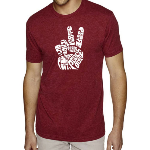 LA Pop Art Peace Out - Mens Premium Blend Word Art T-Shirt