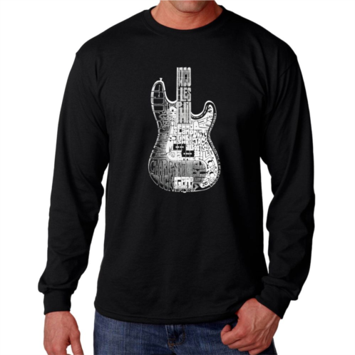LA Pop Art Bass Guitar - Mens Word Art Long Sleeve T-shirt