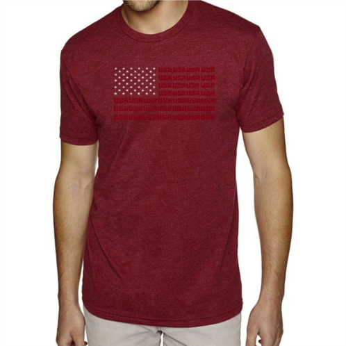 LA Pop Art USA Flag - Mens Premium Blend Word Art T-Shirt