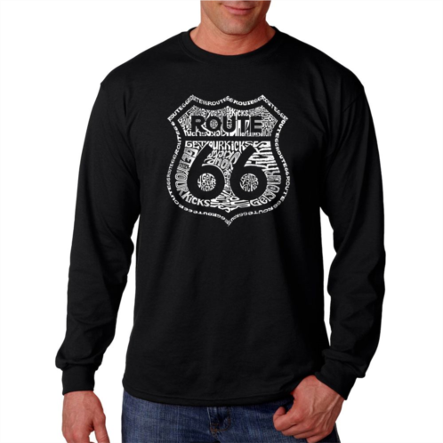 LA Pop Art Get Your Kicks on Route 66 - Mens Word Art Long Sleeve T-shirt