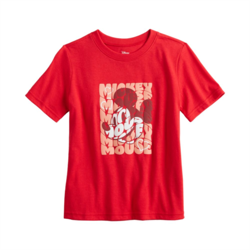 Disney/Jumping Beans Disneys Mickey Mouse Boys 4-12 Hearts & Portrait Repeating Wordmark Graphic Tee by Jumping Beans