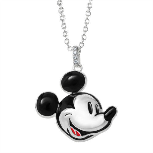 Disneys Mickey Mouse Pendant Necklace with Cubic Zirconia