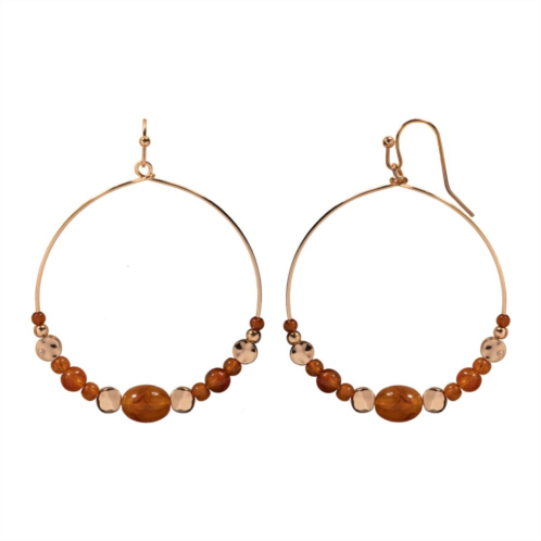 Sonoma Goods For Life Gold Tone Beaded Open Circle Nickel Free Drop Earrings