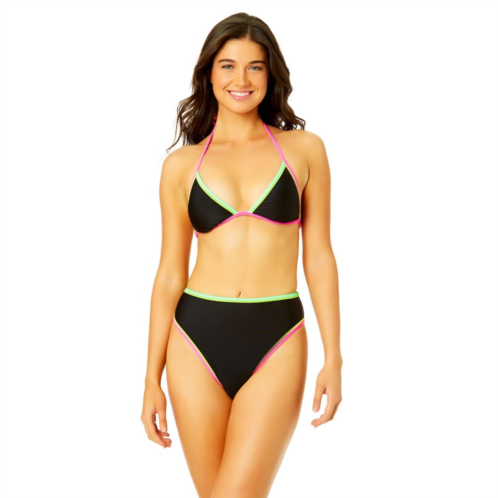 Juniors Hurley Beach Colorblock Trimmed Crossback Triangle Bikini Top