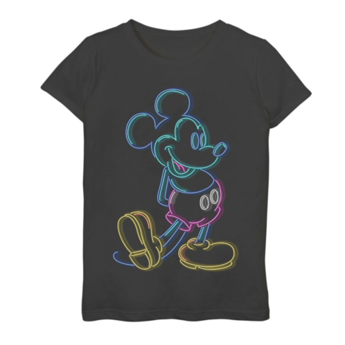 Licensed Character Disneys Mickey Mouse Plus Size Neon Outline Graphic Tee