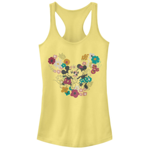 Licensed Character Disneys Mickey Mouse Womens With Minnie Mouse Floral Pair Raceback Tank Top