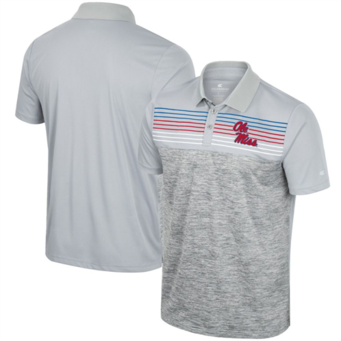 Mens Colosseum Gray Ole Miss Rebels Cybernetic Polo