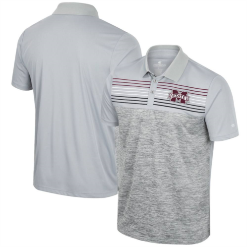 Mens Colosseum Gray Mississippi State Bulldogs Cybernetic Polo