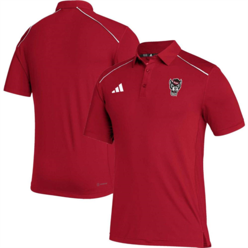 Mens adidas Red NC State Wolfpack Coaches AEROREADY Polo