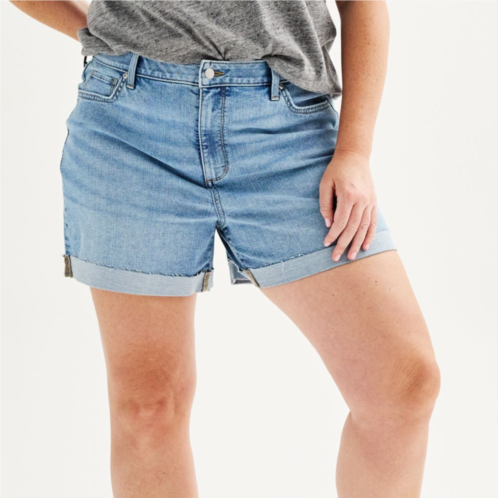 Plus Size Sonoma Goods For Life Premium Rolled-Cuff Jean Shorts