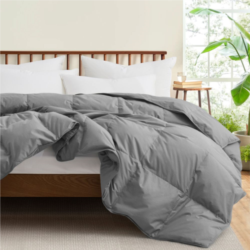 Unikome Medium Weight 300 TC Organic Cotton Goose Down Feather Comforter for Luxurious Comfort