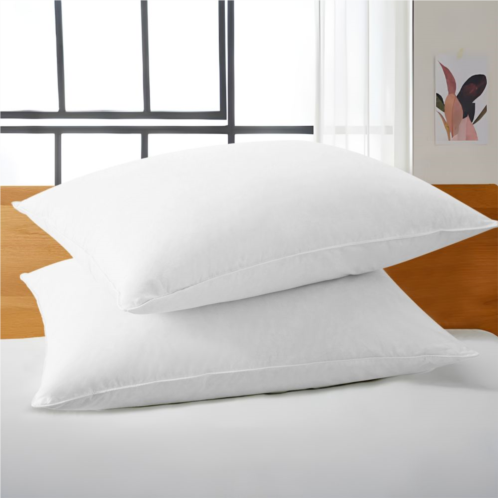 Unikome Down Feather Chamber Pillow, 100% Cotton Fabric, Set of 2
