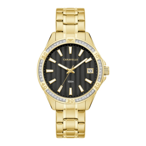 Caravelle by Bulova Womens Aqualuxx Crystal Accent Gold Tone Bracelet Watch - 44M116