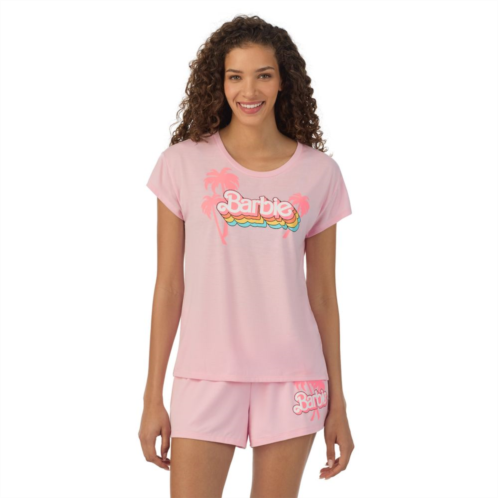 Womens Barbie Cap Short Sleeve Pajama Tee & Pajama Shorts Set