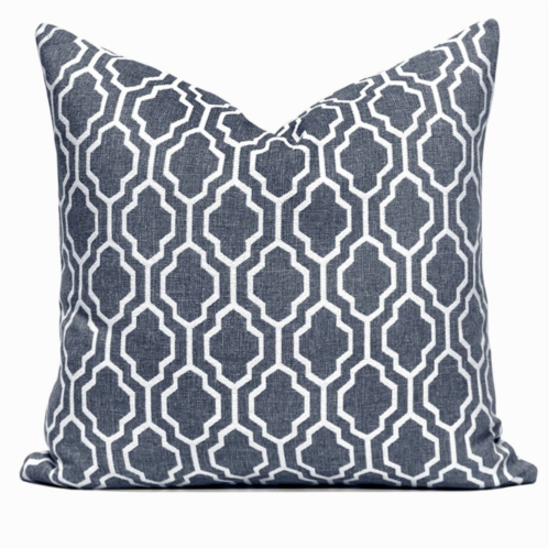 Millihome Blue Herald Geometric Jacquard Throw Pillow
