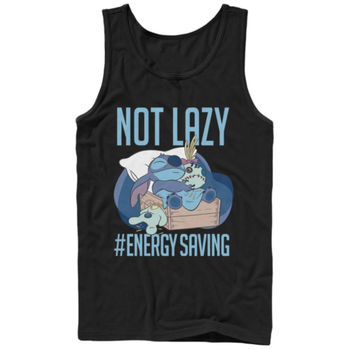 Disneys Lilo & Stitch Mens Not Lazy Energy Saving Graphic Tank Top
