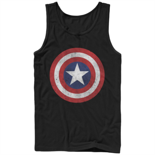 Mens Marvel Captain America Distressed Shield Graphic Tank Top