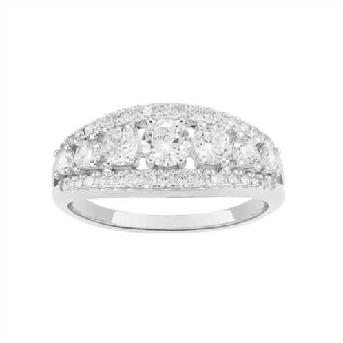 PRIMROSE Sterling Silver Graduated Round Cubic Zirconia Ring