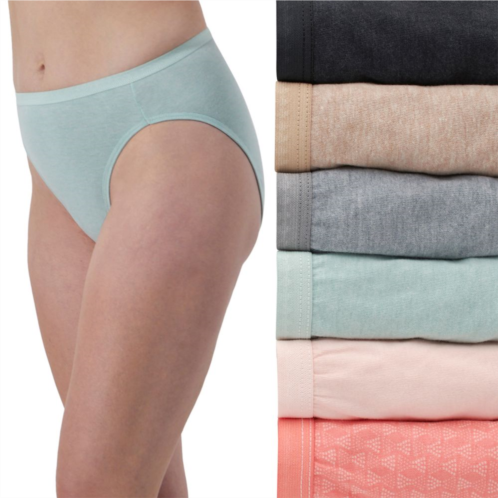 Womens Hanes Ultimate 6-Pack Cotton Hi-Cut Brief Underwear 43H6CC