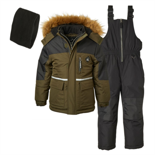 Boys 4-16 iXtreme Snow Bib, Coat & Ear Warmer Set