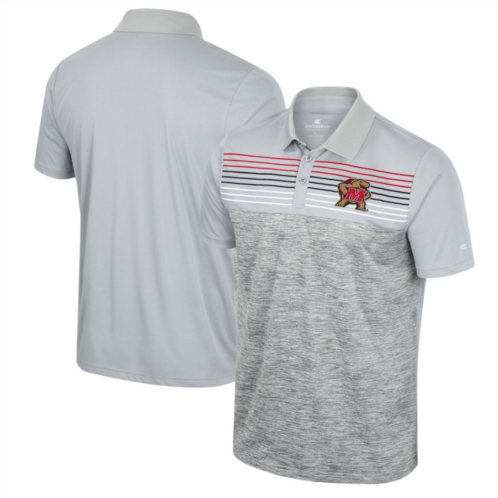 Mens Colosseum Gray Maryland Terrapins Cybernetic Polo