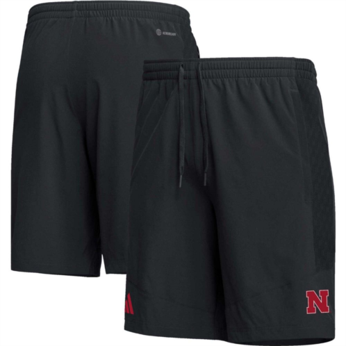 Mens adidas Black Nebraska Huskers AEROREADY Shorts