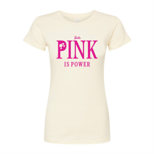 Licensed Character Juniors Barbie Pink Is Power Fitted Graphic Tee