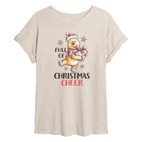 Licensed Character Disneys Winnie The Pooh Womens Full Of Christmas Cheer Tee