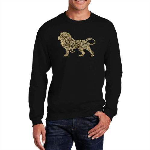 LA Pop Art Lion - Mens Word Art Crewneck Sweatshirt