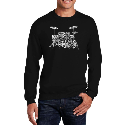 LA Pop Art Drums - Mens Word Art Crewneck Sweatshirt