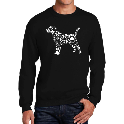 LA Pop Art Dog Paw Prints - Mens Word Art Crewneck Sweatshirt