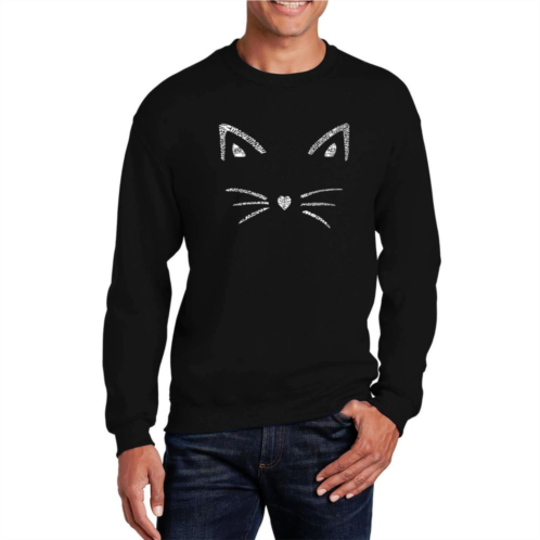 LA Pop Art Whiskers - Mens Word Art Crewneck Sweatshirt