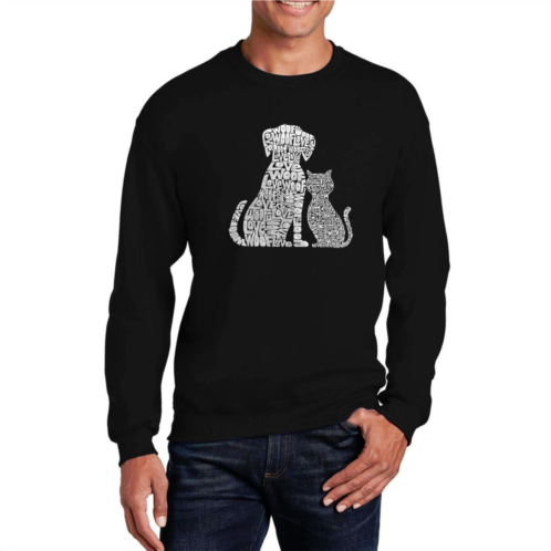 LA Pop Art Dogs And Cats - Mens Word Art Crewneck Sweatshirt