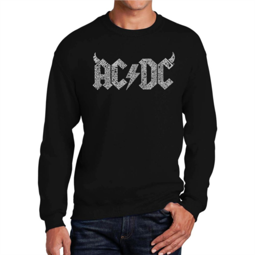 LA Pop Art ACDC - Mens Word Art Crewneck Sweatshirt