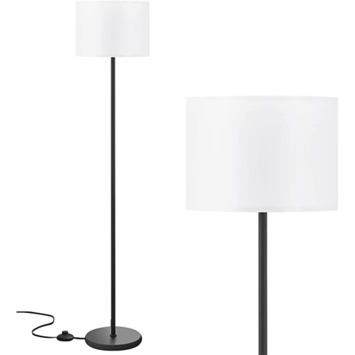 Cedar Hill 65 inch LED Modern Floor Lamp with Shade,Black Pole Lamp with Foot Switch - Bulb Included
