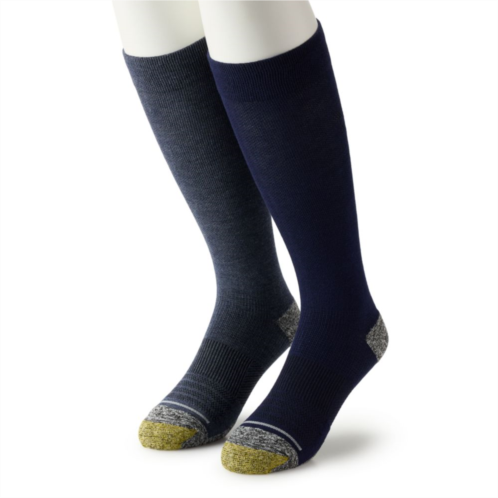 Mens GOLDTOE 2-Pack Mild Compression Knee High Comfort Socks Set