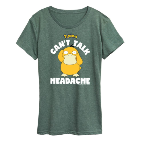Licensed Character Womens Pokemon Psyduck Cant Talk Headache Graphic Tee