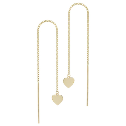 LUMINOR GOLD 14k Gold Heart Threader Earrings